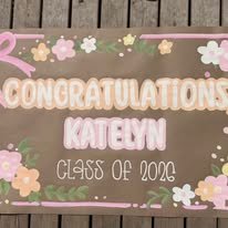 Hand-painted graduation banner by Banner Barn