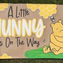 Hand-painted welcome baby banner by Banner Barn